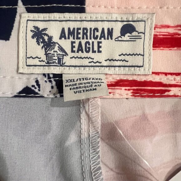 American‎ Eagle Outfitters Mens USA Flag Boardshorts Size XXL Red White Blue NWT - Picture 7 of 8
